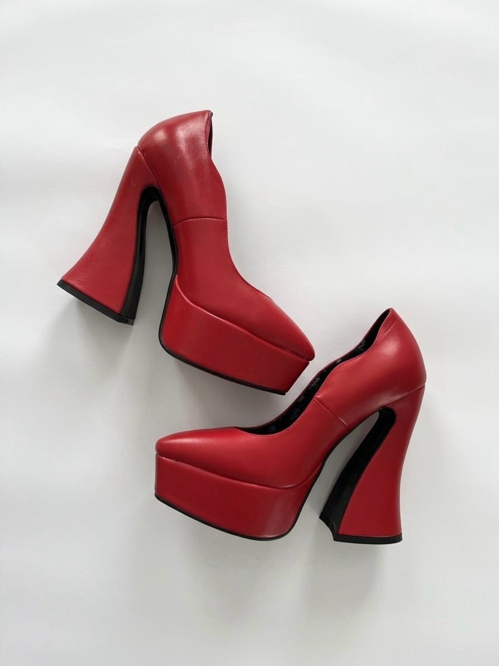Lamoda 'Phony Love' Red Platform Heels Size 9 / 40